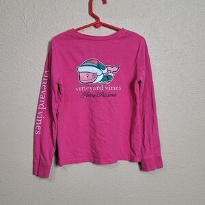 Vineyard Vines Merry Christmas Elf Whale Long Sleeve T-Shirt Girls Size XS 5-6